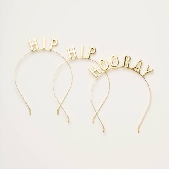 kate spade new york x Target™ Gold-tone 'Hip Hip Hooray' Headbands 3pk - Picture 1 of 5